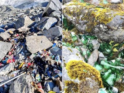 四川金银山C1营地垃圾遍地引关注，呼吁登山者带走垃圾