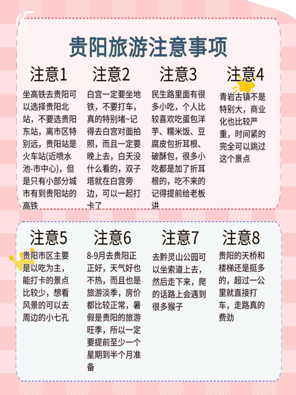 贵州旅行注意